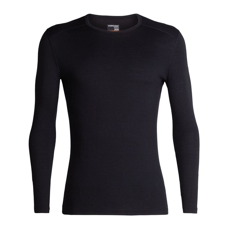 Koszulka Icebreaker Merino 200 Oasis Long Sleeve Crewe 104365001BLK - czarna
